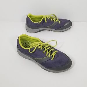 Vionic Kona Purple Gray Green Laces Walking Sneaker Shoes Women Size 8.5